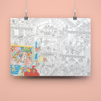 Poster gigante “Dance” suspenso, cheio de bailarinos clássicos e modernos para colorir