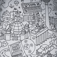 Anteprima delle città tedesche illustrate sul poster gigante da colorare