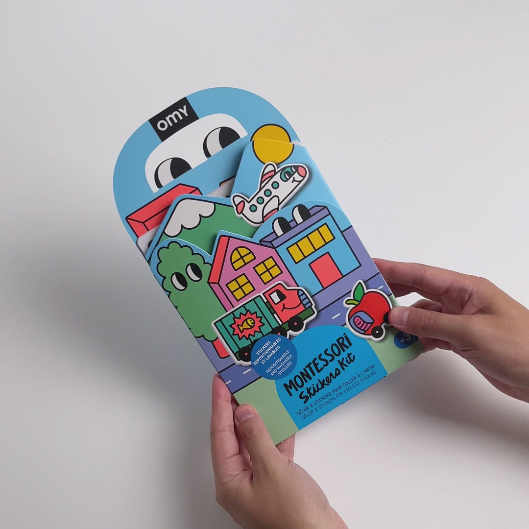 Vidéo de démonstration du Kit d'autocollants Montessori - Vroom Vroom par OMY – activité sans écran avec stickers repositionnables pour enfants dès 3 ans