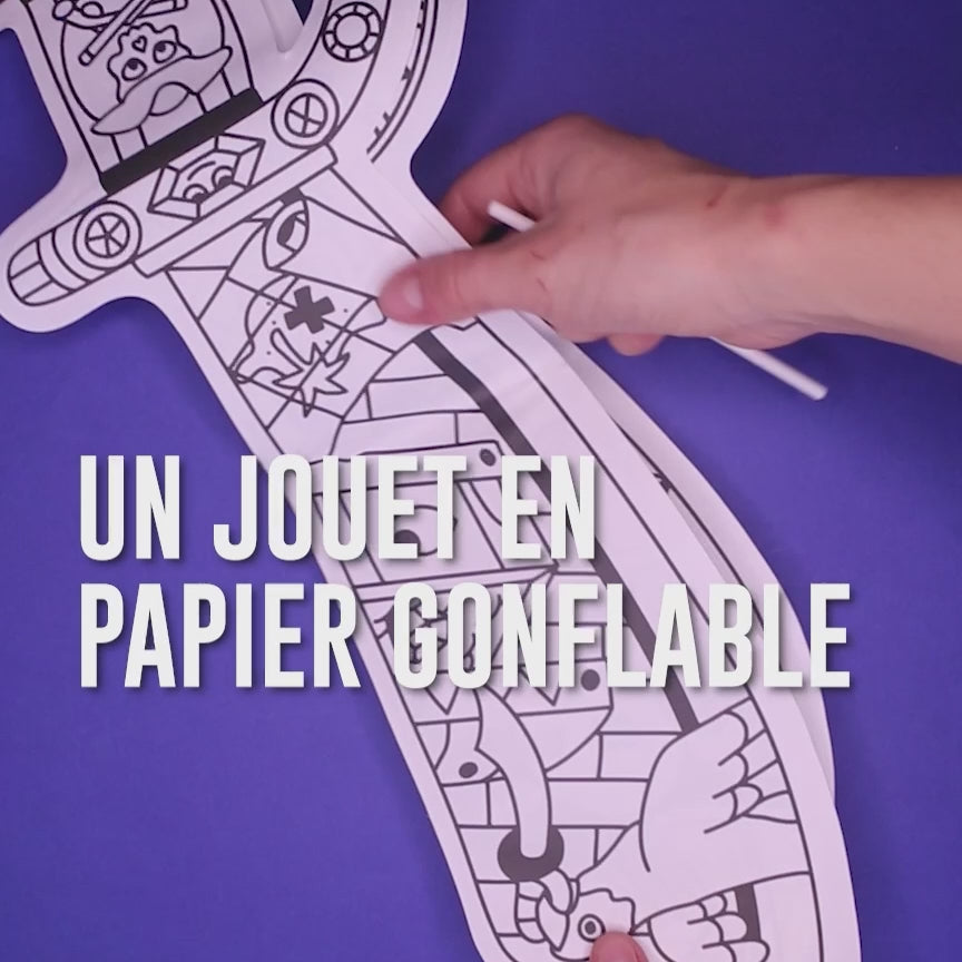 Jouet licorne gonflable en papier à colorier Omy - Le petit Souk