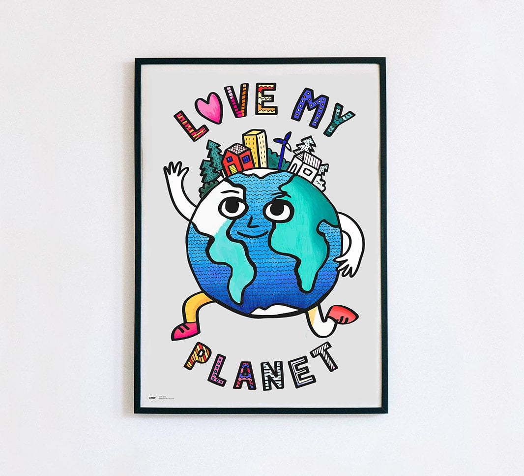 LOVE MY PLANET + 1 pencil to plant - Giant poster
